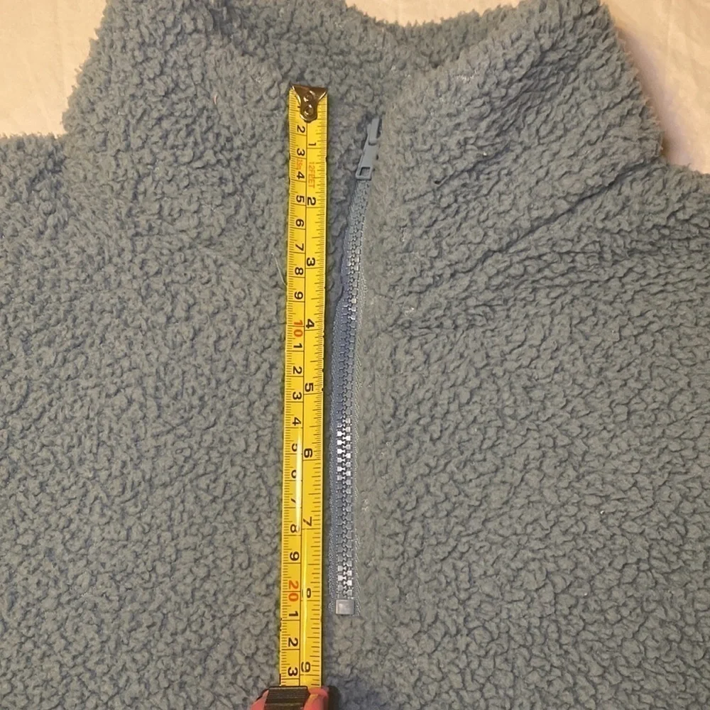 American Eagle Outfitters Blue Soft Sherpa Pullover Quarter Zip Size Medium NWOT
